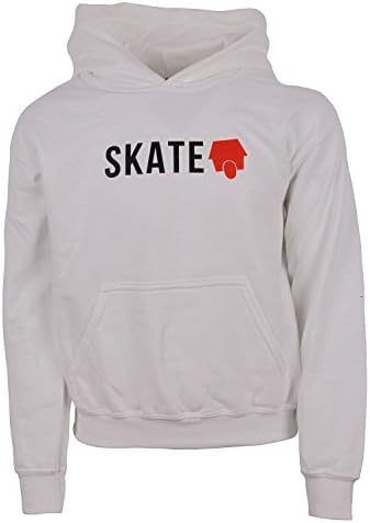 Skatehut Skate Logo Kids Pullover Hoodie - White/Red - Kids Large