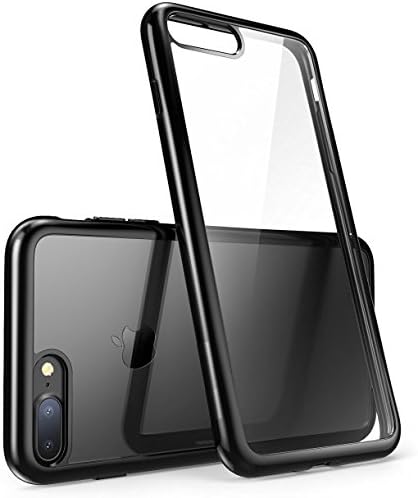 iPhone 7 Plus Case, Metal Effect Silicone Gel Case Cover for iPhone 7 Plus By Krushna Krupa (BLACK)