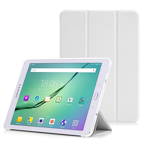 MoKo Samsung Galaxy Tab S2 9.7 Hülle - Ultra Slim PU Leder Tasche Schutzhülle Schale Smart Case mit Auto Sleep/Wake up Funktion und Standfunktion für Galaxy Tab S2 9.7" Android 5.0 Tablet-PC, Weiß