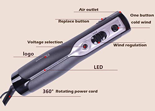 Curling Brush Set Hot Air Brush Multi Function Electric Hair Blow Dryer Brush Straightener   Curler Brush  Ceramic Tourmaline Anti-scald Salon-Style Curling Iron Tools