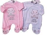 BNWT Tiny Baby Premature Preemie Baby Little panda velour sleepsuit Clothes (5-8lb, pink)