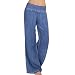 Produktbild Damen Hose, Frauen Beiläufige Einfarbig High Waist Elastisch Haremshose Aladinhose Yogahose Strecken Sporthose Freizeithose Casual Lange Hose Palazzo Pants Outdoorhose (Blau,M)
