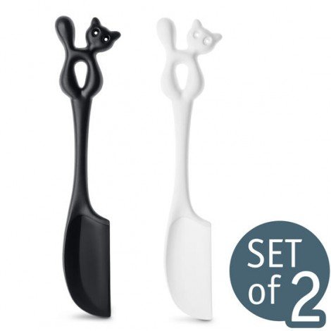 Futterlöffel MIAOU 2er-Set schwarz/weiß K24