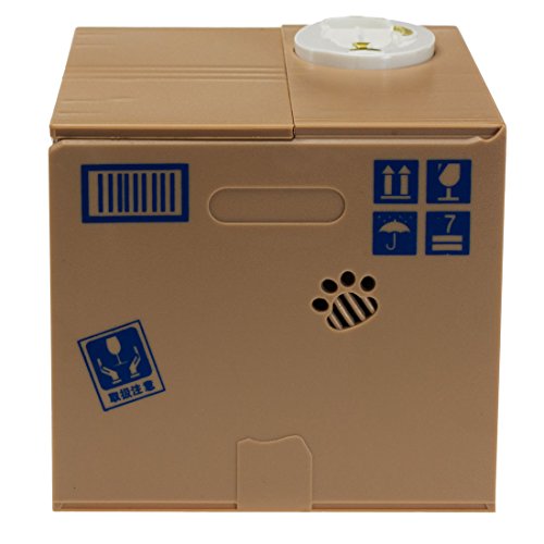 getDigital 10973 Katzenspardose Katze in Der Box Geschenk für Katzenliebhaber, Plastik, Beige, 15 x 12 x 12 cm - 5