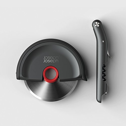 Joseph Joseph The Entertainer Pizza Rad und Kellnermesser Geschenk-Set, Edelstahl, mehrfarbig, 2-teilig - 2