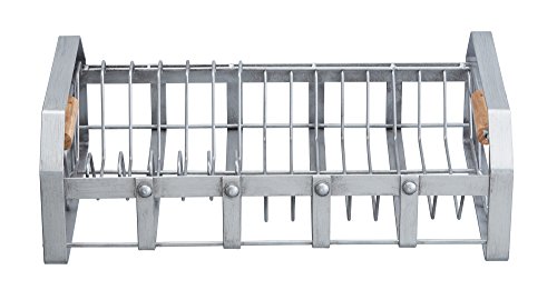 Kitchencraft Industrial Kitchen Metall Abtropfgestell Im Vintage Stil Mit Holzgriffen Karbonstahl Grau 403 X 255 X 127 Cm