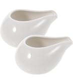 Saucière En Céramique 14 Oz Avec Plateau - Boddceto Blanche Pour Sauces, Vinaigrettes & Bouillon