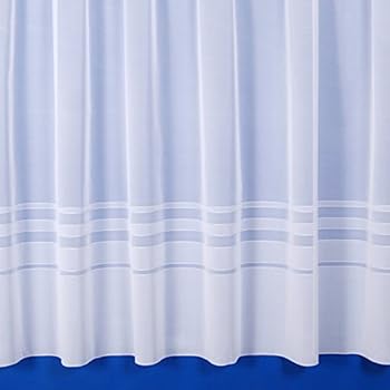 Leanne Semi-Plain Net Curtain In White 45" (115cm) drop - Sold By The