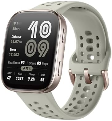 Amazfit Bip 6 Smart Watch 46 mm, batteria da 14 giorni, display AMOLED 1,97", GPS e mappe gratuite, IA, Bluetooth per chiamate e messaggi, Sleep Tracker, 140+ modalità di allenamento, 5 ATM, Pietra