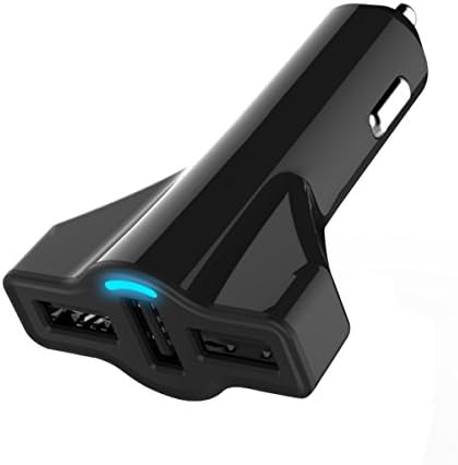 Car Charger Adapter,Three Smart USB Ports,Universal for Mobile Device,iPhone 7 7 Plus,6 6s,6s Plus,SE 5s,Samsung Galaxy S8,S7,S6,S6 Edge-5.2A/5V