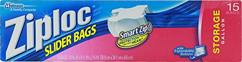 S C JOHNSON WAX - Slider Storage Bags, 15-Ct, Gallon Size