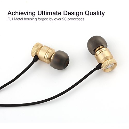 GGMM Nightingale Auricolare In-Ear Stereo con Filo, Premium In-Ear Earphone Stereo Bass Headset Metallico , Cuffia isolamento acustico con Micro e Multifunzione Pulsante, 3.5mm Universale e il cavo 1 2 m per iPhone, Smartphone Android e Lettore MP3