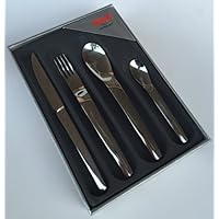 ABERT - Cubertería Italiana de 24 Piezas - Modelo Soleil de 4 mm en Acero Inoxidable 18/10 de Máxima Calidad.