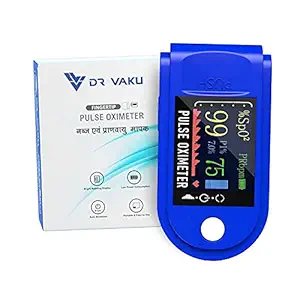 DR VAKU Pulse Oximeter Fingertip, Multipurpose Digital Monitoring Pulse Meter Rate & SpO2 with OLED Digital Display [Battery included]