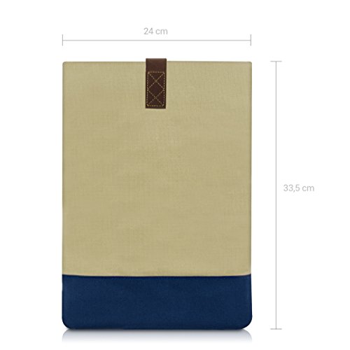 kwmobile Universal Sleeve Tasche für 11″ 11,6″ Laptop / Notebook / Ultrabook in Hellbraun Dunkelblau - 4