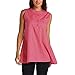 Produktbild OSYARD Damen Sommer Sleeveless Leinen Tüll Gaze Pocket Bluse Slim Top Tank Weste Shirt(EU 40/M, Hot Pink)