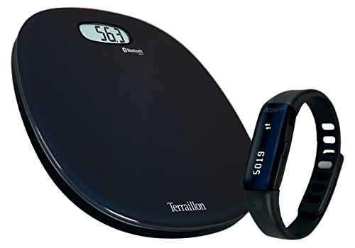 Terraillon Web Coach One Pack Personenwaage/Armband einer Aktivität für Smartphone/Tablet schwarz