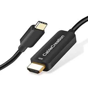 USB C to HDMI 4k 6ft HDR Supported Cable Adapter, Compatible with MacBook Pro 2020 2019, MacBook Air/iPad Pro 2019, Surface Book 2, Dell XPS 13, Samsung S10 to TV, Projector, Monitor, Black