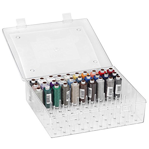 Garnbox für 80 Konen + 30 Rollen Troja 500m – Gefüllt – Robust – Übersichtlich | Nähgarn-Box, Nähgarnhalter zur Aufbewahrung von Nähzubehör | Ideale Aufbewahrungsbox zur Nähgarnaufbewahrung von Garnrollen - 2