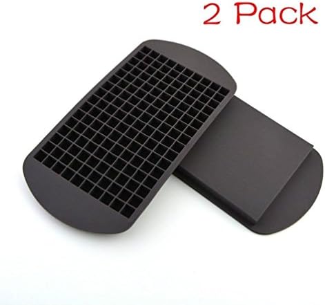 2 Pcs Approved Food Grade Silicone 160 Grids Small Ice Maker Tiny Ice Cube Trays Chocolate Mold Mould Maker for Kitchen Bar Party Drinks