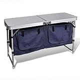 Tablero amplio vidaXL Cajonera Comida Camping Tela Armario Plegable Viajes Aluminio Almacenaje