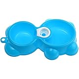 Youmei® 1pcs Schönes Haustier Katze Hund Essen und Wasser doppelte Schüsseln Futter Füttern Teller - Blau