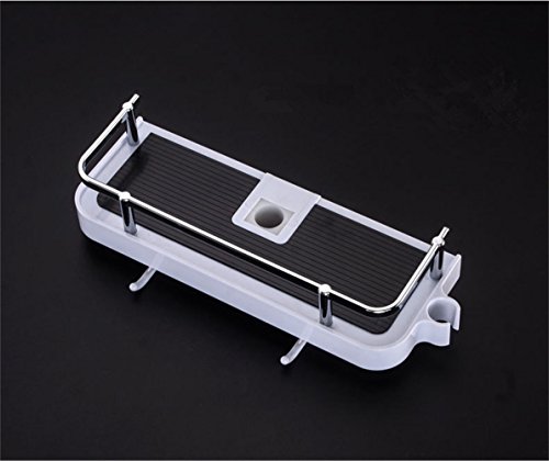 YunNasi Höhenverstellbar Badezimmer Duschablage zum Hängen mit 2 Haken kein Bohren an der Wand montiert geeignet für Shampoo Duschgel (Rohrdurchmesser 25mm) - 3