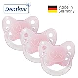 Dentistar® Silikon-Schnuller - Größe 1 von Geburt an, 0-6 Monate - Nuckel zahnfreundlich & weich für neugeborene Babys | Standard