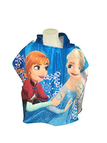 Reine des Neiges Capa de baño - Poncho de baño (microfibra 100% poliéster - 110 x 55 cm - Frozen - Frozen - Disney - Elsa & Anna