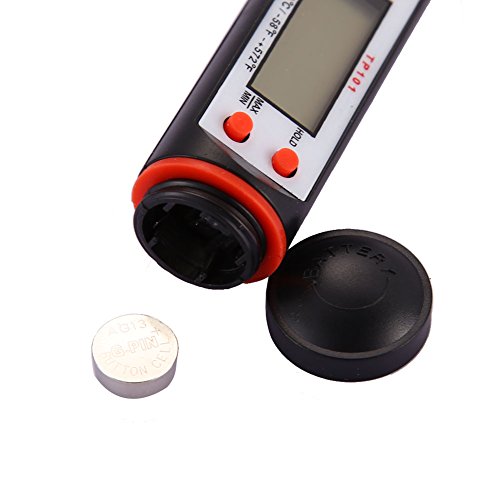 Demiawaking Digital LCD Haushaltsthermometer, Kochthermometer, Küchenthermometer, Einstichthermometer, sofort lesen, lange Sonde, Korrosionsschutz, ideale für Braten, Kochen, Grillen/BBQ, Backen, Baby-Ernährung usw - 6