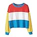 Produktbild JUSTSELL Langarmshirts Tops Damen Herbst Winter,Frauen Regenbogen Pullover Rundhalsausschnitt Oberteile Casual Pullover Sport Pullover