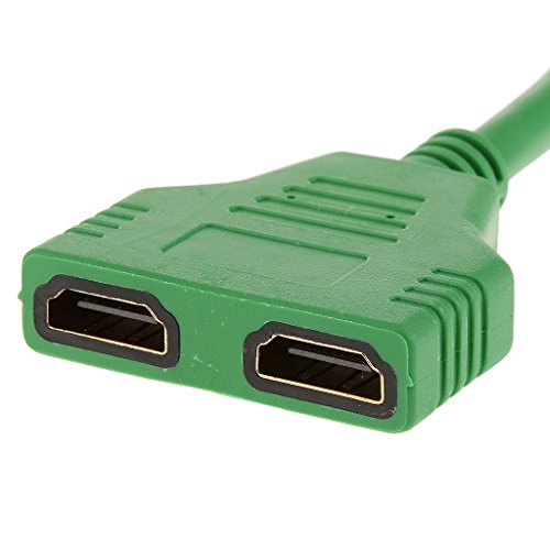 Generic 30cm 1080p Dual HDMI-Anschluss Adapter Männlichen Zu Weiblichen 1in 2-Splitter Kabel-Adapter Für TV – Grün - 5