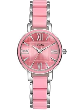 Time100 moderne Armbanduhr für Damen und Mädchen Anlage Uhr Edelstahl rund #W50910L.02A
