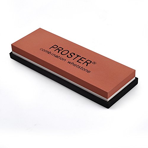 Proster Schleifstein Grit doppelseitiger Messerschärfer Wetzstein Wasserstein Körnung 1000/8000 mit rutschfestem Halter aus Silikon - 2