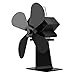 Produktbild 4-Blatt-Heizofen-Ventilator-Klotz-Holz-Brenner Ecofan-stiller Haus-Kamin-Ventilator (Farbe: schwarz)