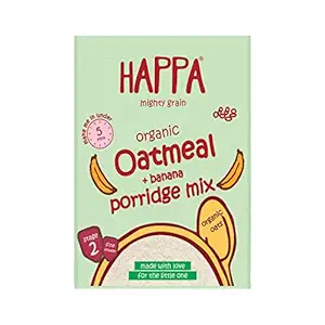 Happa Organic for little one, Stage 2 & above Oatmeal + Banana Porridge Mix, 200 Grams