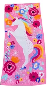 SAI-ENTERPRISES Cartoon Character Printed Pure Cotton Bath Towels for Girls/ Kids in Large Size (70x140 cm) Unicorn