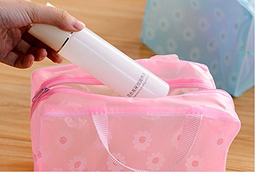 dealglad® 5 x tragbare Wasserdichte transparente Kosmetiktaschen / Make-up-Taschen / Kulturbeutel / Tasche fürs Bad (zufällige Farbe), Blumen-Design - 8