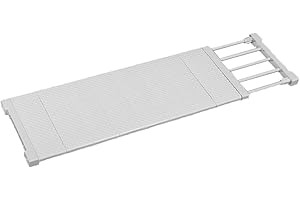 JONASHER Schrankregal-Trennwände, erweiterbar, Kleiderschrank-Organizer-System, Spannstange, verstellbares Aufbewahrungsregal, Aufhänger, Trennwände, 24 cm Breite für Küche, Büro, Weiß