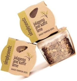 Simplyseedz Jalapeno & Kaffir Lime Baked Pumpkin Seeds - 12 x 40g High Protein Snacking