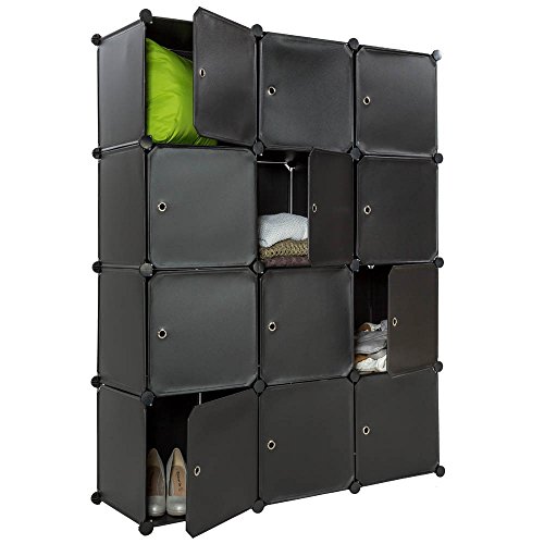 TecTake Steckregal Kleiderschrank Schrank Regal Kunststoff schwarz - 2