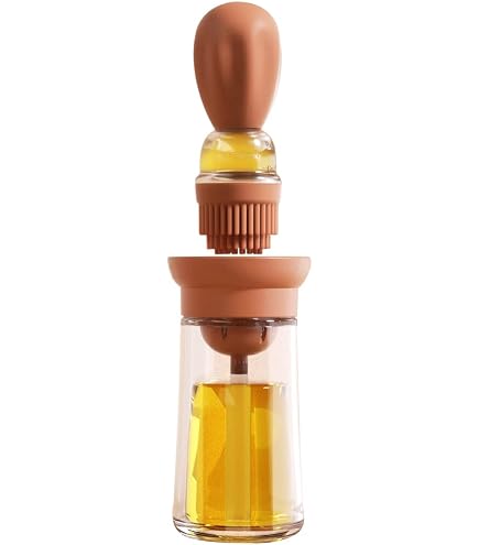 Bouteille D'Huile Avec Pinceau - 2 En 1 - Distributeur Huile Olive Cuisine - Bleu