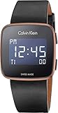 Calvin Klein Herren Digital Uhr mit Leder Armband K5C11YC1