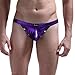 Produktbild Herren Boxershorts-Omingkog, Männer Unterhosen Kunstleder Underwear Soft Slip Sexy Schlüpfer Atmungsaktive Unterwäsche Brief Trunk Sportslips Badhose Minislips(Lila3,XXL)