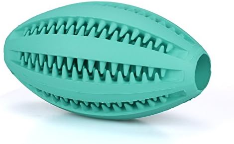 MixMart Nontoxic Rubber Rugby Chew Toy for Dogs(4.5in) with Minty Scent(Mint Green)