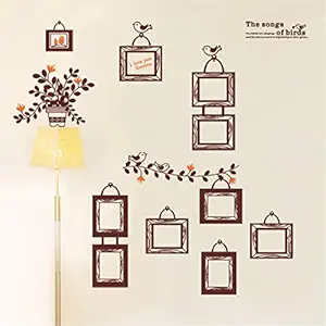 Amazon Brand - Solimo Wall Sticker for Living Room (Photo Frame Birds Quote ), Ideal Size on Wall: 60 x 90 cm