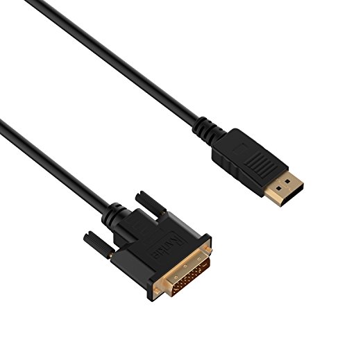 DP auf DVI, Rankie 2-Pack 1.8m Gold Plattiert DisplayPort DP zu DVI Kabel (Schwarz) – R1109E - 5