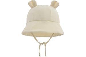 Nishine Gorra Ajustable para Bebé Gorro de Sol Niño Orejas de Dibujo Gorro de Playa Sombreros de Verano Gorra de Pescador para Bebé Niña Niño