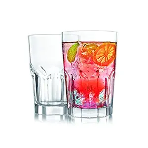 Cello Bello Glass Tumbler Set, 370 ml, Set of 2, Transparent