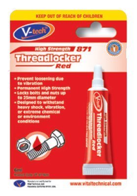 V-tech Red Thread Lock Locker High Strength 6ml